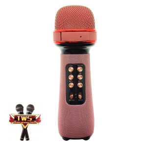 WSTER WS-898 Розовый микрофон беспроводной (Bluetooth, динамики, USB)
