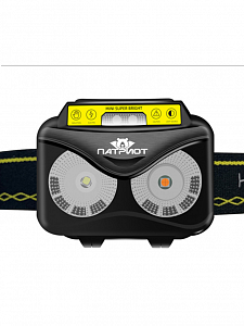 Патриот PT-FLG33 фонарь налобный (3L, аккум, дат.движ)