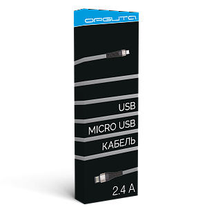 Орбита OT-SMM58 Серый кабель USB 2.4A (microUSB) 1м
