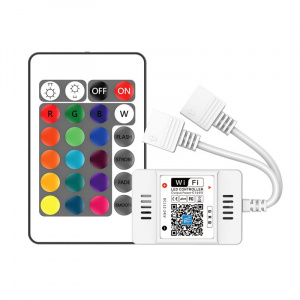 Огонек OG-LDL27 LED контроллер DC 12-24В (Wi-Fi, 2*RGB, 2*4PIN, пульт)
