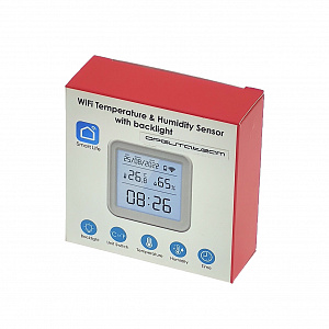 Умный Wi-Fi датчик температуры и влажности с экраном Орбита OT-HOS21