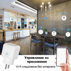 Умная розетка с Алисой Wi-Fi 16A Орбита OT-HOS07