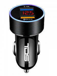Зарядка в прикуриватель для автомобиля 2*USB TDS TS-CAU69A