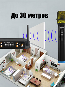 Микрофон караоке беспроводной набор 4 шт Орбита OT-ERM16
