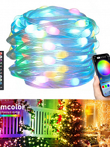 Умная светодиодная гирлянда 10 метров Bluetooth Огонёк OG-LDG19