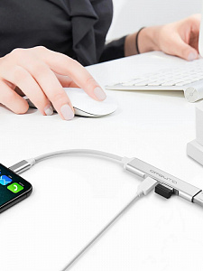 USB HUB 2.0, разветвитель Lightning на 3 порта Орбита OT-PCR19