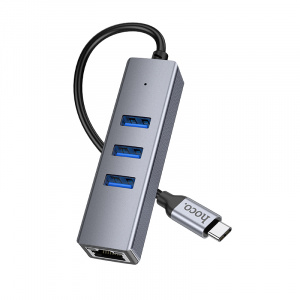 HOCO HB34 концентратор Type-C (3*USB 3.0, RG45) 1.5м