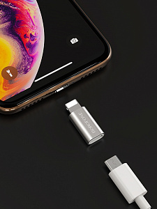 BOROFONE BV5 переходник (гнездо MicroUSB - штекер Lightning)