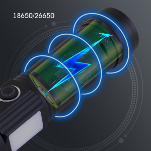 Патриот PT-FLR38B Синий фонарь ручной (1L, 18650.,ZOOM)