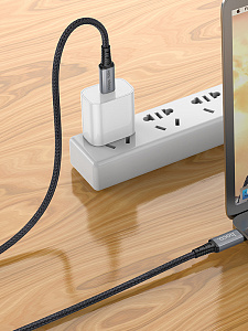 HOCO US01 Черный кабель PD100W (TYPE C - TYPE C) 1.2м