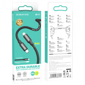 BOROFONE BX82 Черный кабель PD20W (iOS Lighting-TYPE-C) 1м