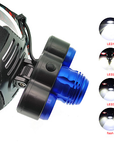 Патриот PT-FLG22 фонарь налобный (3L, 2*18650.,ZOOM)