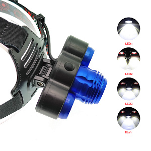 Патриот PT-FLG22 фонарь налобный (3L, 2*18650.,ZOOM)