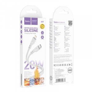 HOCO X97 Серый кабель PD20W (iOS Lighting-TYPE-C) 1м