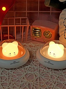 Ночник детский аккумуляторный мышка Огонёк OG-LDP21 Теплый желтый