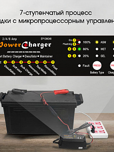 Орбита EP12M248 ЗУ для аккум. с крокодилами (12В, 8А)