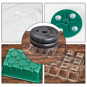 Набор мини парников 5шт комплект из 12 ячеек, с фитолампой внутри Огонек OG-LDP52