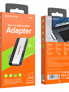 BOROFONE DH2 переходник (гнездо HDMI/USB - штекер Type-C)