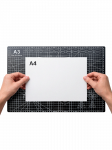 Коврик, мат для резки А3 (450х300 мм) двусторонний черный Орбита OT-OCC01