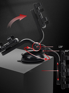 Держатель для телефона автомобильный на присоске TDS TS-CAA56 Черный