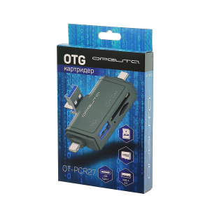 Картридер универсальный USB, Type-C, Lightning для карт памяти MICRO SD, SD Орбита OT-PCR27
