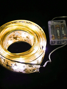 Гирлянда лента интерьерная на батарейках 5м Огонёк OG-LDG20 Желтая