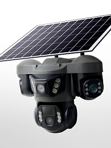 Камера видеонаблюдения 4G с сим картой уличная поворотная с солнечной панелью 2 Mp*3 Орбита OT-VNI68С