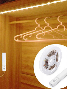 Светодиодная лента с датчиком движения 3м IP65 Теплая Огонек OG-LDL05