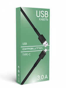 Орбита OT-SMT27 Черный кабель USB 3A (TYPE C) 1м