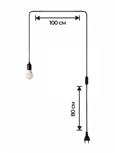 Патрон E27 с проводом и выключателем 1.8м Орбита OT-ELS11 Черный