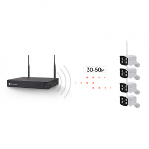 Комплект видеонаблюдения 4 камеры Wi-Fi 2MP Орбита OT-VNK04