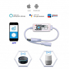 Огонек OG-LDL21 LED контроллер DC 12-24В (Wi-Fi,один цвет, 5.5мм)