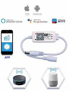 Огонек OG-LDL21 LED контроллер DC 12-24В (Wi-Fi,один цвет, 5.5мм)
