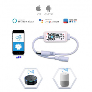 Огонек OG-LDL21 LED контроллер DC 12-24В (Wi-Fi,один цвет, 5.5мм)
