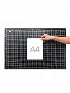 Коврик, мат для резки А1 (900х600 мм) двусторонний черный Орбита OT-OCC02