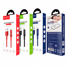 HOCO U47 Черный кабель USB 2.4A (iOS Lighting) 1.2м