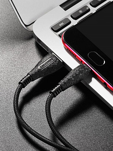 BOROFONE BX38 Черный кабель USB 2.4A (iOS Lighting) 1м