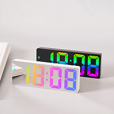 Часы настольные электронные от сети RGB Орбита OT-CLT12 Белые