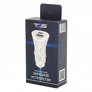 TDS TS-CAU40 Белый ЗУ авто USB (PD20W+QC3.0, 3000mA)