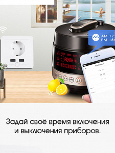 Умная розетка с USB Wi-Fi 16A Орбита OT-HOS15