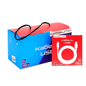 Орбита OT-SMT23 Белый кабель USB 5A (TYPE C) 1м