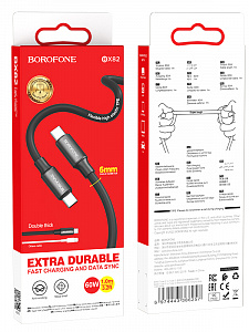 BOROFONE BX82 Черный кабель PD60W (TYPE-C-TYPE-C) 1м