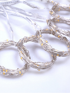 Огонек OG-LDG08 гирлянда-штора с крючком LED Белая теплая (3х3м,300 ламп,USB)