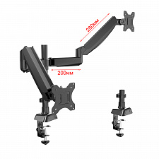 Кронштейн для двух мониторов настольный поворотный до 27 дюймов Орбита OT-HOD23