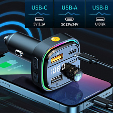 FM-модулятор трансмиттер автомобильный с Bluetooth TDS TS-CAF18