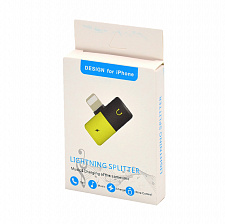 TDS GL-012 двойной адаптер/переходник для наушников (штекер Lightning - 2 гнезда Lightning)