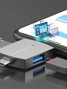 Орбита OT-PCR26 картридер OTG (USB, Lightning, Type-C)