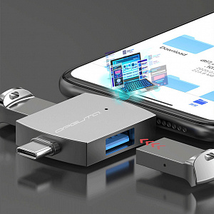 Орбита OT-PCR26 картридер OTG (USB, Lightning, Type-C)