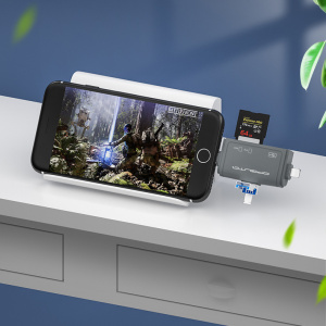 Картридер универсальный USB, Type-C, Lightning для карт памяти MICRO SD, SD Орбита OT-PCR27