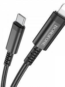 BOROFONE BU38 Черный кабель PD20W (iOS Lighting-TYPE-C) 1.2м